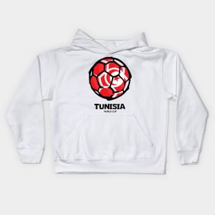 Tunisia Football Country Flag Kids Hoodie